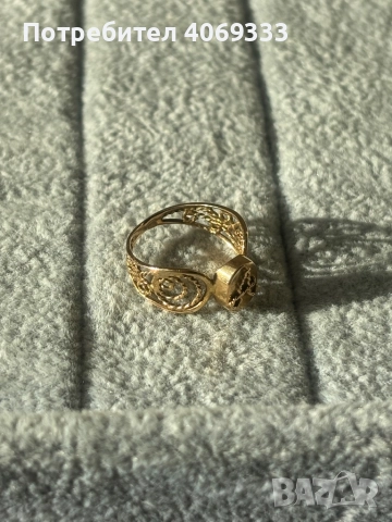 Винтидж златен пръстен буква А 1.54гр 14к, снимка 3 - Пръстени - 51780365
