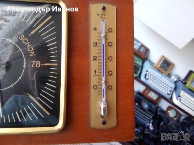 Стар германски барометър,термометър Fischer, снимка 3 - Антикварни и старинни предмети - 53835334