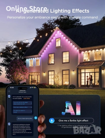 Govee 2 външно RGBIC осветление 30 м – 72 LED, IP67, смарт управление, снимка 6 - Външни лампи - 54171095