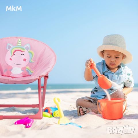 Сгъваемо кресло Relaxdays Moon Chair Kids, за принцеси . , снимка 3 - Мебели за детската стая - 46156449