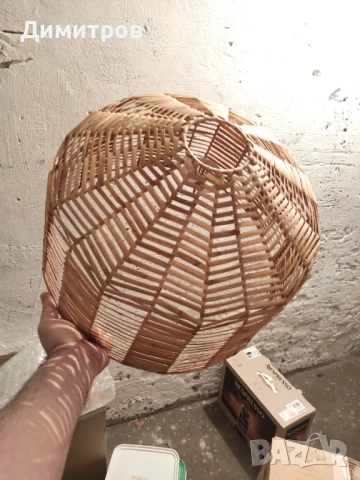 Ратанов абажур KAPPELAND, снимка 2 - Други - 54179271
