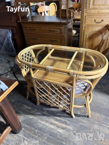 Бамбуков комплект - маса с два стола, снимка 3 - Маси - 52823430