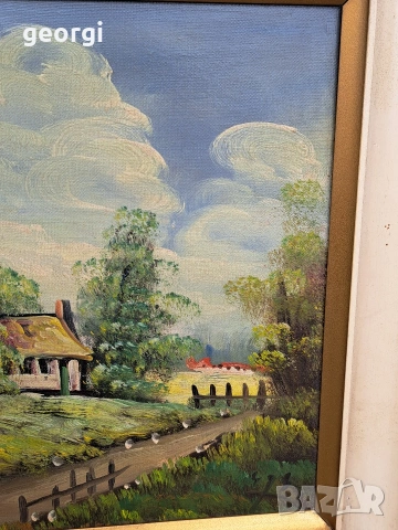 картина маслени бои върху платно вятърна мелница , снимка 5 - Картини - 54006516