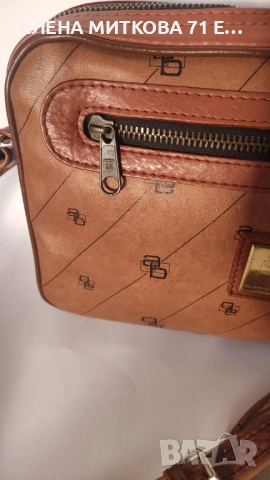 Кожена дамска чанта от Ashley Brooke в кафяв цвят, снимка 4 - Чанти - 52314150