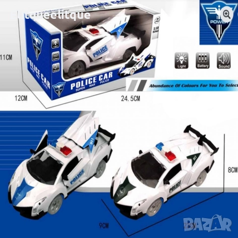 Полицейска кола със светлини и звук POLICE CAR, снимка 2 - Коли, камиони, мотори, писти - 52228486