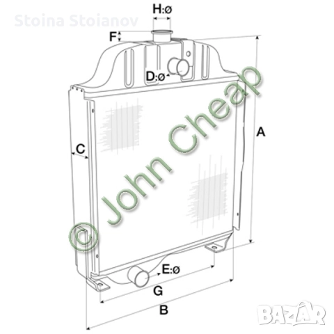 Воден радиатор  ЮМЗ FORD NEW HOLLAND  JOHN DEERE МТЗ Беларус 