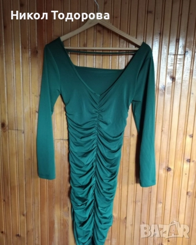 Елегантна зелена рокля, снимка 2 - Рокли - 52928472