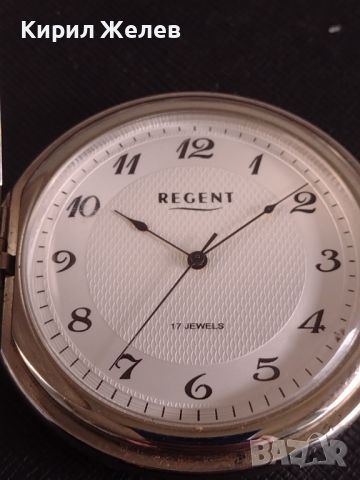 Джобен часовник REGENT 17 JEWELS рядък за КОЛЕКЦИОНЕРИ 39258, снимка 2 - Антикварни и старинни предмети - 45382526