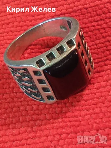 СТИЛНО ОРНАМЕНТИРАН СКЪПОЦЕНЕН СРЕБЪРЕН ПРЪСТЕН ЛАКИРАНО СРЕБРО 925 с ШЛИФОВАН ЧЕРЕН ОНИКС 49305, снимка 12 - Пръстени - 49366063