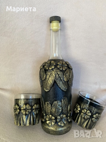 Комплект бутилка с две чаши, снимка 7 - Декорация за дома - 52962487