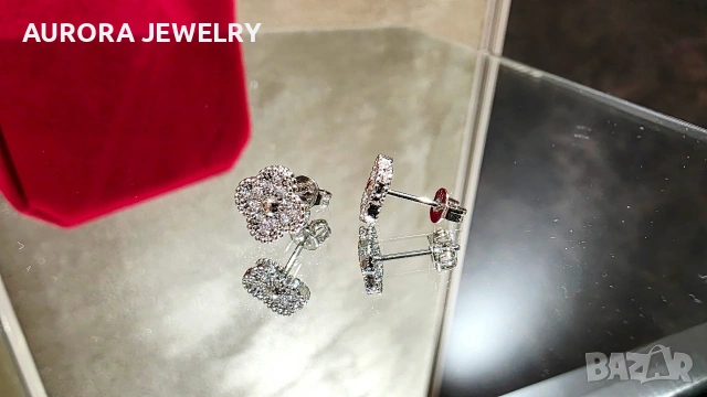 Van Cleef & Arpels VCA Silver Diamond Sweet Alhambra Дамски Обеци, снимка 2 - Обеци - 53918605