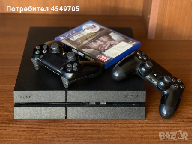 🎮 PlayStation 4 – 500GB + 2 джойстика + игра на диск – Отлично състояние!, снимка 1