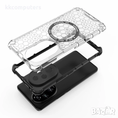 Honor 200 Pro 5G Силиконов Калъф Honeycomb TPU и Протектор, снимка 5 - Калъфи, кейсове - 52671885