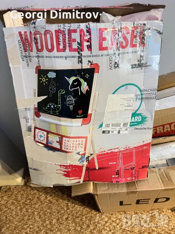 Детски дървен статив,магнитна дъска (учебна)