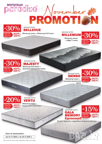 Супер намаления в цените на матраци на всички български производители!!! , снимка 2 - Матраци - 35750423