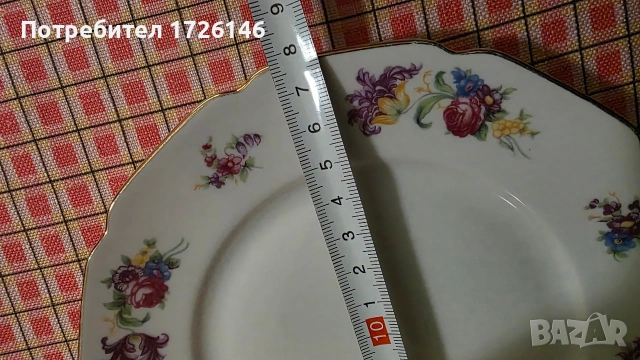 Порцеланови чинии със златен кант Heinrich & Co, Bavaria, Germany - 5 броя, снимка 7 - Чинии - 54045175