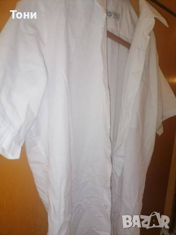 Нова Бяла Мъжка Риза с Яка М, снимка 1 - Ризи - 46334464