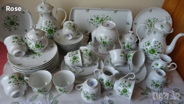 Royal Tettau Grüne Blume Porzellan – изключително бял, фин, костен порцелан