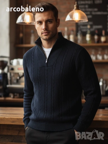 Мъжки пуловер с яка, 3цвята , снимка 12 - Пуловери - 53037279