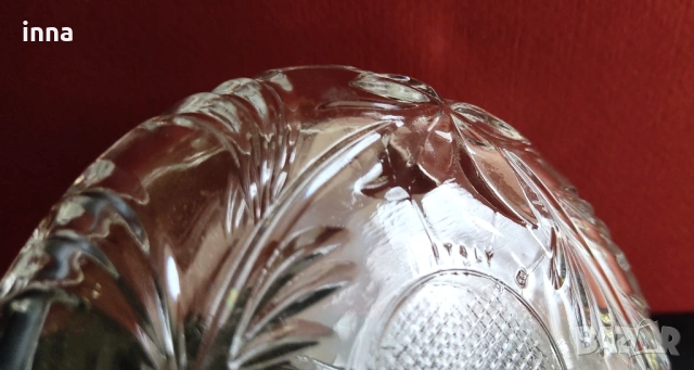 Ретро кристална купа от Италия, снимка 7 - Други ценни предмети - 53096223