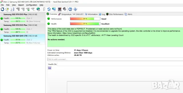 КАТО НОВ 2TB Samsung SSD 870 EVO 2.5" SATA, V-NAND 3bit MLC, Read up to 560MB/s, Write up to 53, снимка 2 - Твърди дискове - 47677168