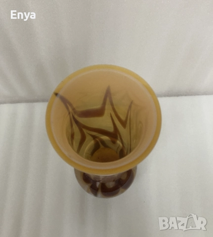 Италианска стъклена ваза от Opaline Florence, снимка 3 - Вази - 52560922