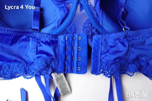 Censored 85D синьо бюстие с вградени жартиери за чорапи., снимка 4 - Бельо - 54209638