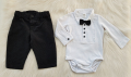 Панталон и боди риза  с папионка H&M 3-6 месеца, снимка 7