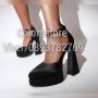 Обувки на ток - черен сатен - VT2