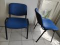 2 броя посетителски/офис столове ,синя дамаска от еко кожа , снимка 3