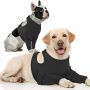 IECOii Хирургически костюм за кучета за предни крака,регулируем протектор за лакът на куче,черен-3XL, снимка 1