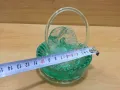 Стар стъклен пепелник цветно зелено стъкло , снимка 9