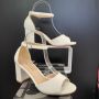 Дамски сандалети обувки на ток в бял цвят модел: 920-78B white, снимка 1 - Дамски обувки на ток - 45419726