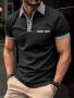 Мъжка ежедневна карирана риза с ревер,4 копчета,винтидж стил и къс ръкав, снимка 1 - Тениски - 45717550