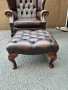 Кресло с табуретка в стил Честърфийлд, снимка 2