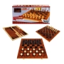 Дървен шах 3-в-1 с три класически игри: Шах Табла и Дама в 2 размера, снимка 2