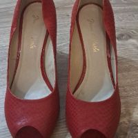 Нови червени обувки естествена кожа, снимка 4 - Дамски обувки на ток - 45915689