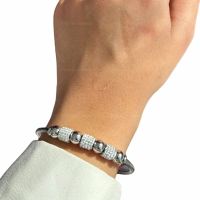 Дамска персонализирана диамантена гривна от неръждаема стомана, снимка 3 - Гривни - 45454645
