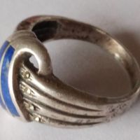 Сребърен пръстен с лазурит., снимка 2 - Пръстени - 45528846