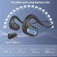 Bluetooth слушалки Seflorgo с микрофон, безжични компютърни V5.3, с отворено ухо , снимка 3 - Bluetooth слушалки - 45062560