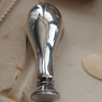 Стар сребърен писалищен  комплект на италиански чиновник-сребърна мастилница писалка печат нож , снимка 4 - Антикварни и старинни предмети - 45036863