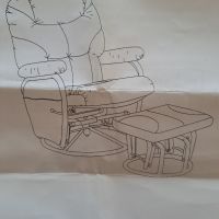 Люлеещо кресло с табуретка от естествена кожа, снимка 1 - Столове - 45452009