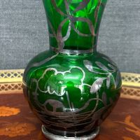 Кристална ваза Bohemia със сребро, снимка 2 - Вази - 45334481