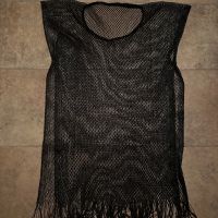 Плажна рокля в черно с ресни, снимка 3 - Рокли - 45745019