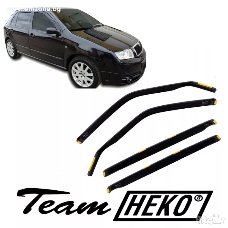 Team Heko Ветробрани Хеко предни и задни Шкода Skoda FABIA 2000-2008 ХЕЧБЕК КОМБИ 2008+ Rapid 12-19, снимка 1