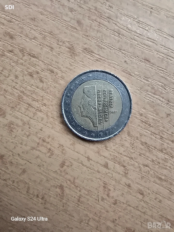 2 евро 2001 Нидерландия, снимка 1