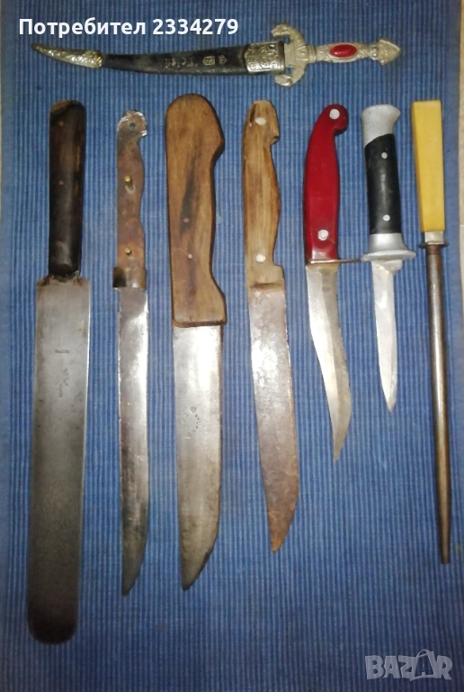 Стари ножове, различни видове , масап стар. , снимка 1
