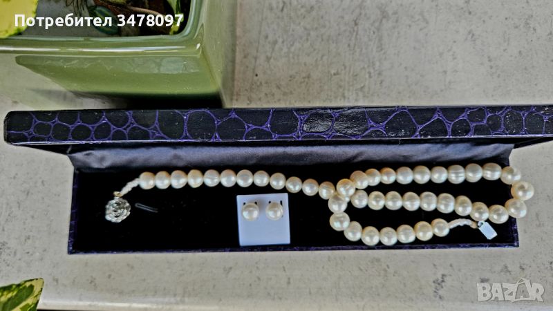 Луксозен комплект - естествени перли, снимка 1