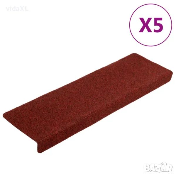 vidaXL Стелки за стъпала, 5 бр, червени, 65x21x4 см, иглонабита тъкан(SKU:149730), снимка 1