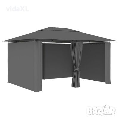 vidaXL Градинска шатра със завеси, 4x3 м, антрацит(SKU:47960, снимка 1